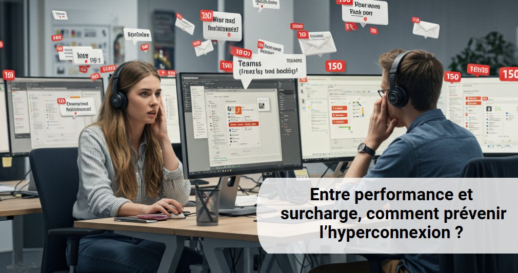 2 collaborateurs en état d'hyperconnexion au travail