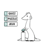 furet ludique qui appuie sur un bouton