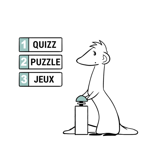 furet ludique qui appuie sur un bouton