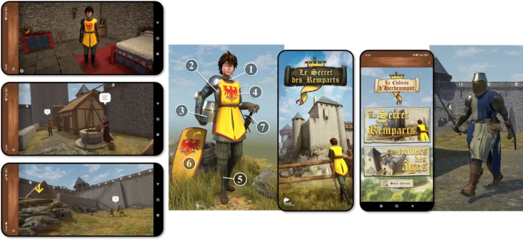 visiter le chateau medieval avec le chevalier silence 3D