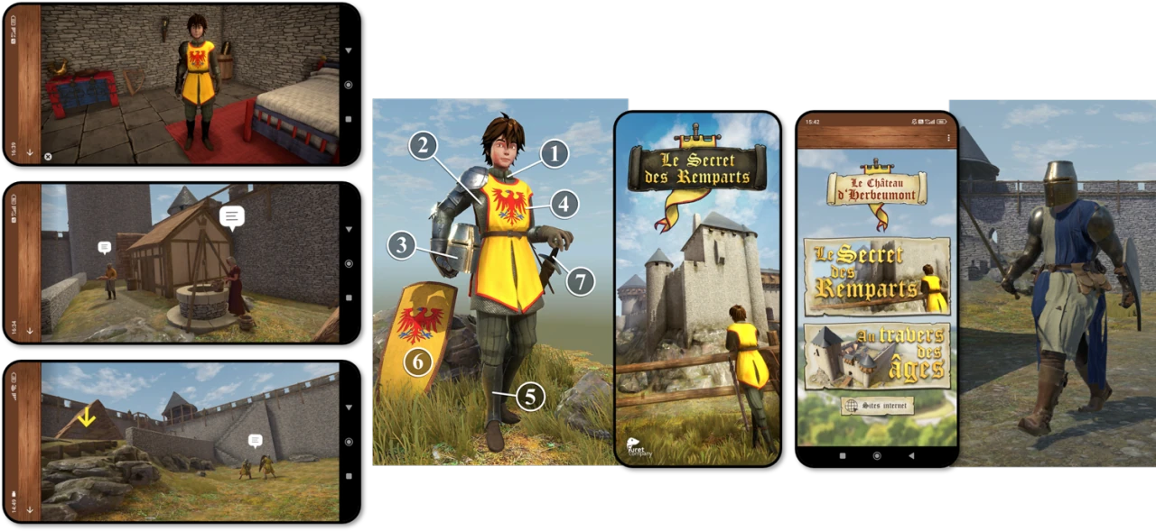 visiter le chateau medieval avec le chevalier silence 3D