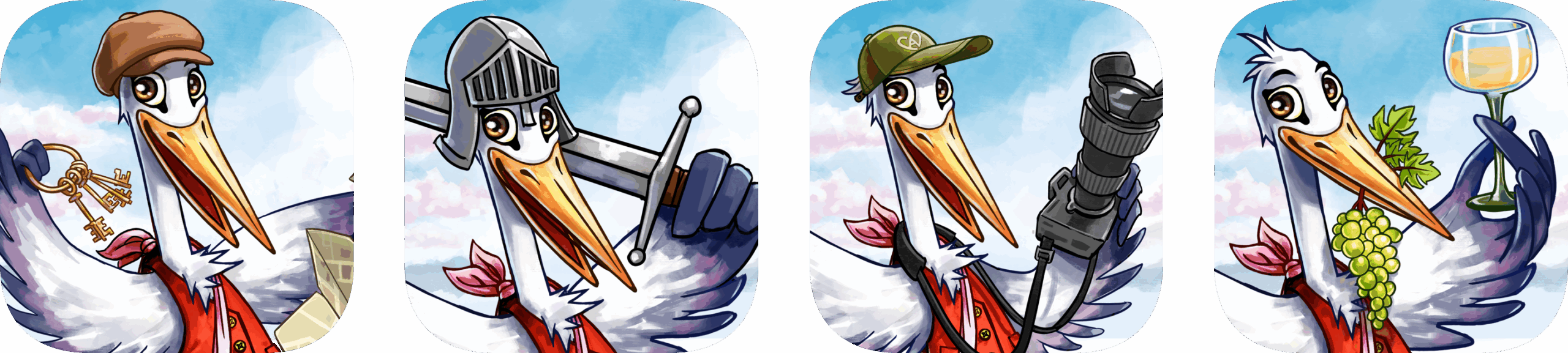 Storckele la cigogne, nouvelle mascotte de l'application Trésors d'Alsace